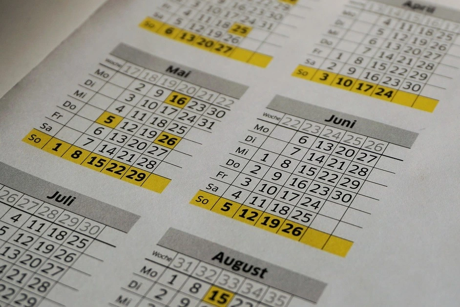 Dias da semana em inglês abreviação